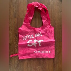 NWOT Sephora Over The Shoulder Nylon Bag Little Miss SPF Pink and White 16.5X28"